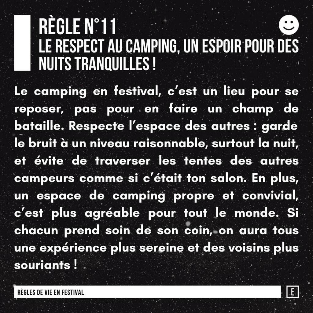 Moments de partage et de plaisir collectif tout en appliquant les 15 règles de vie en festival.