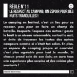 Moments de partage et de plaisir collectif tout en appliquant les 15 règles de vie en festival.
