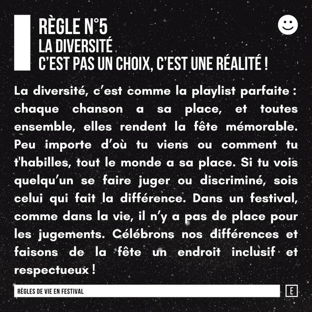 Signalétique et affichages pour guider les festivalier·e·s dans le respect des règles de vie.