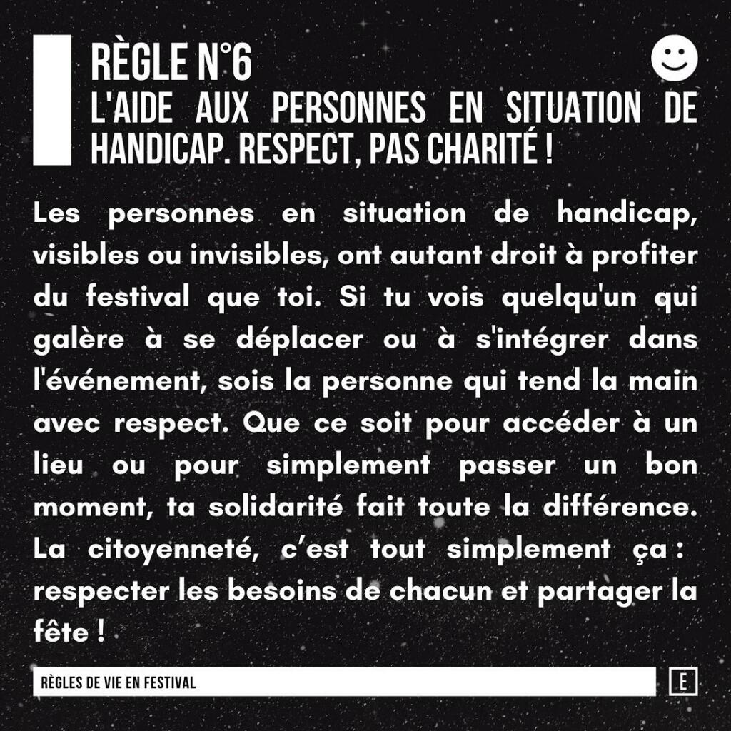 Interaction humaine et échanges respectueux entre festivalier·e·s pour créer une atmosphère agréable.