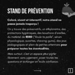 Bénévoles Eclipshead en maraude mobile dans le public pour veiller et sensibiliser aux violences et risques.