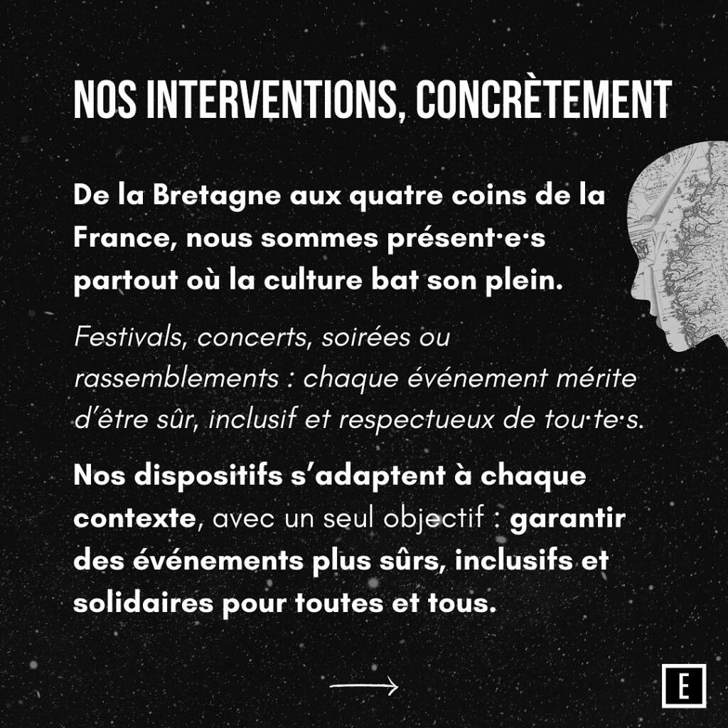 Stand Eclipshead interactif lors d’un festival, proposant préservatifs, éthylomètres et matériel de prévention.