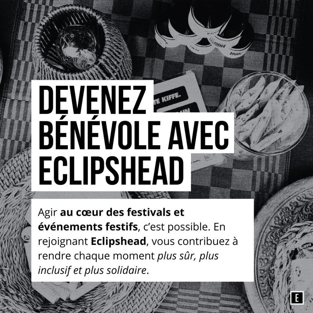 Bénévoles Eclipshead accueillant le public sur un stand pour rendre les événements plus sûrs et inclusifs.